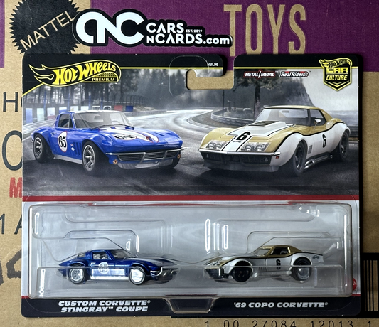 2024 Hot Wheels Premium Car Culture Corvette Stingray & '69 Copo Corvette 2 Pack