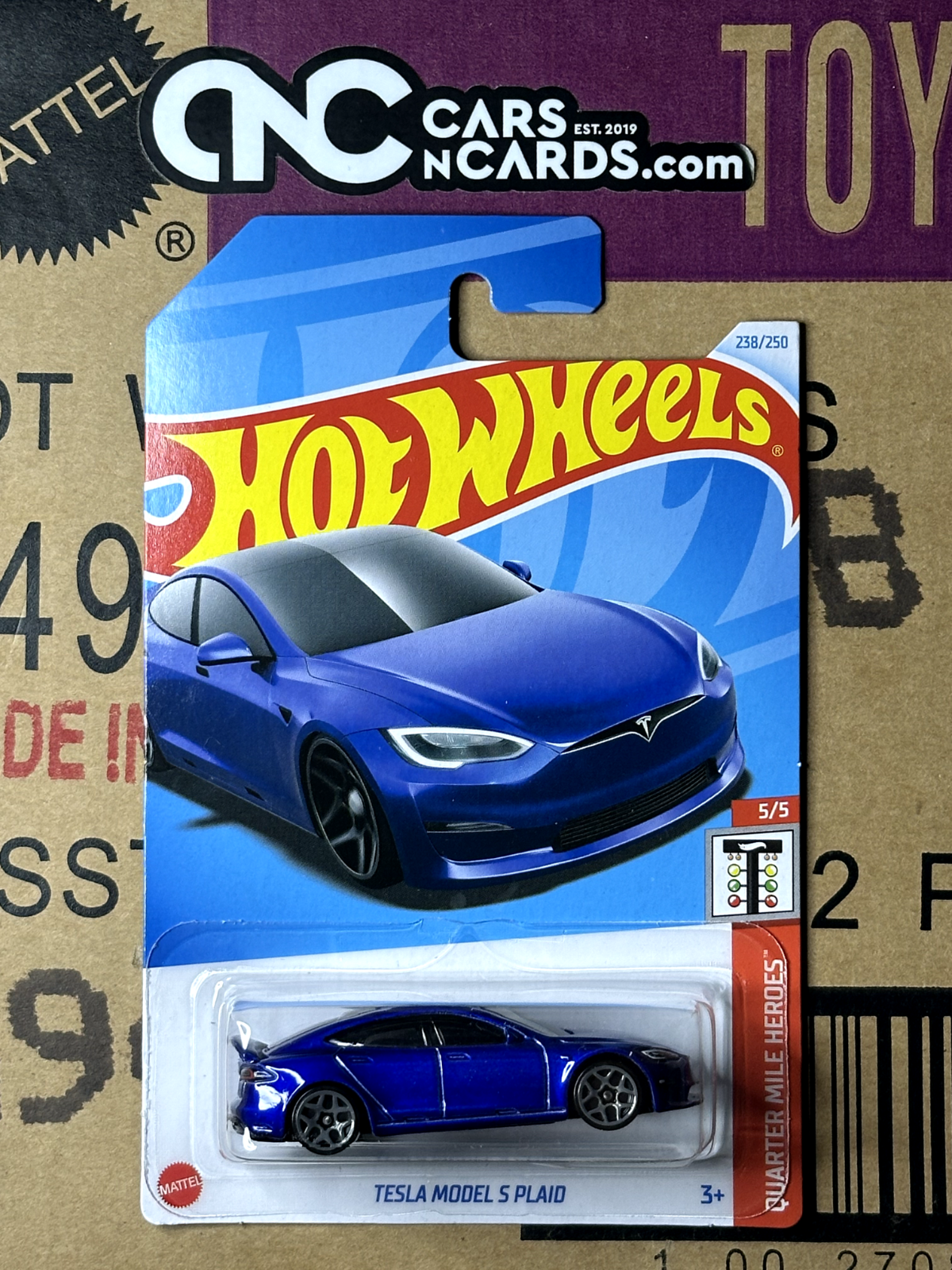 2024 Hot Wheels Quarter Mile Heroes 5/5 Tesla Model S Plaid Blue