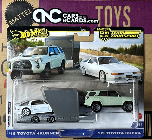 2024 Hot Wheels Premium Car Culture Team Transport '18 Toyota 4 Runner '89 Supra