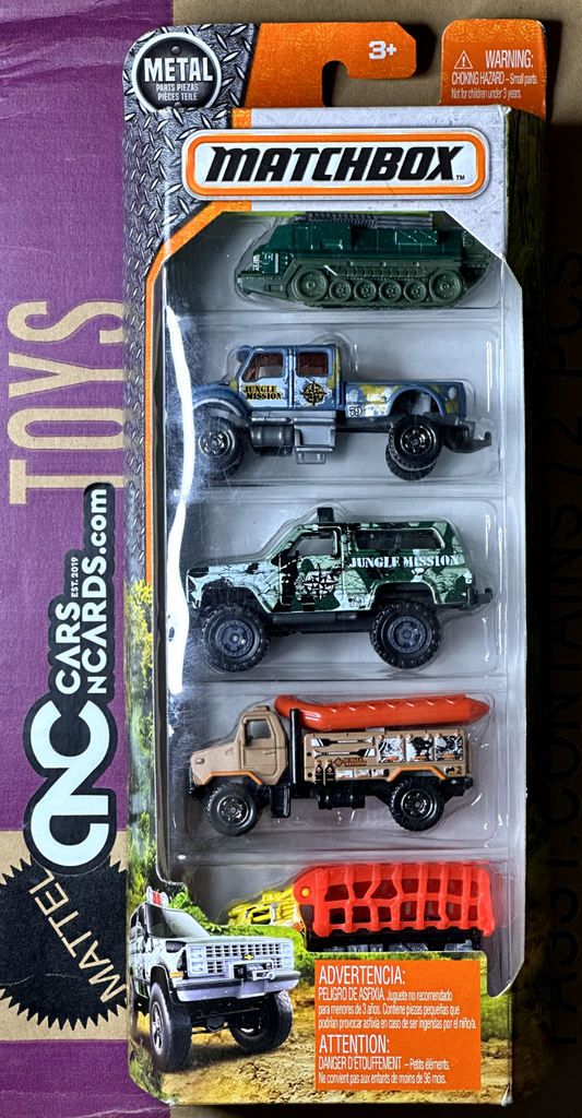 2016 Matchbox Jungle Mission 5 Pack (Card Crease)
