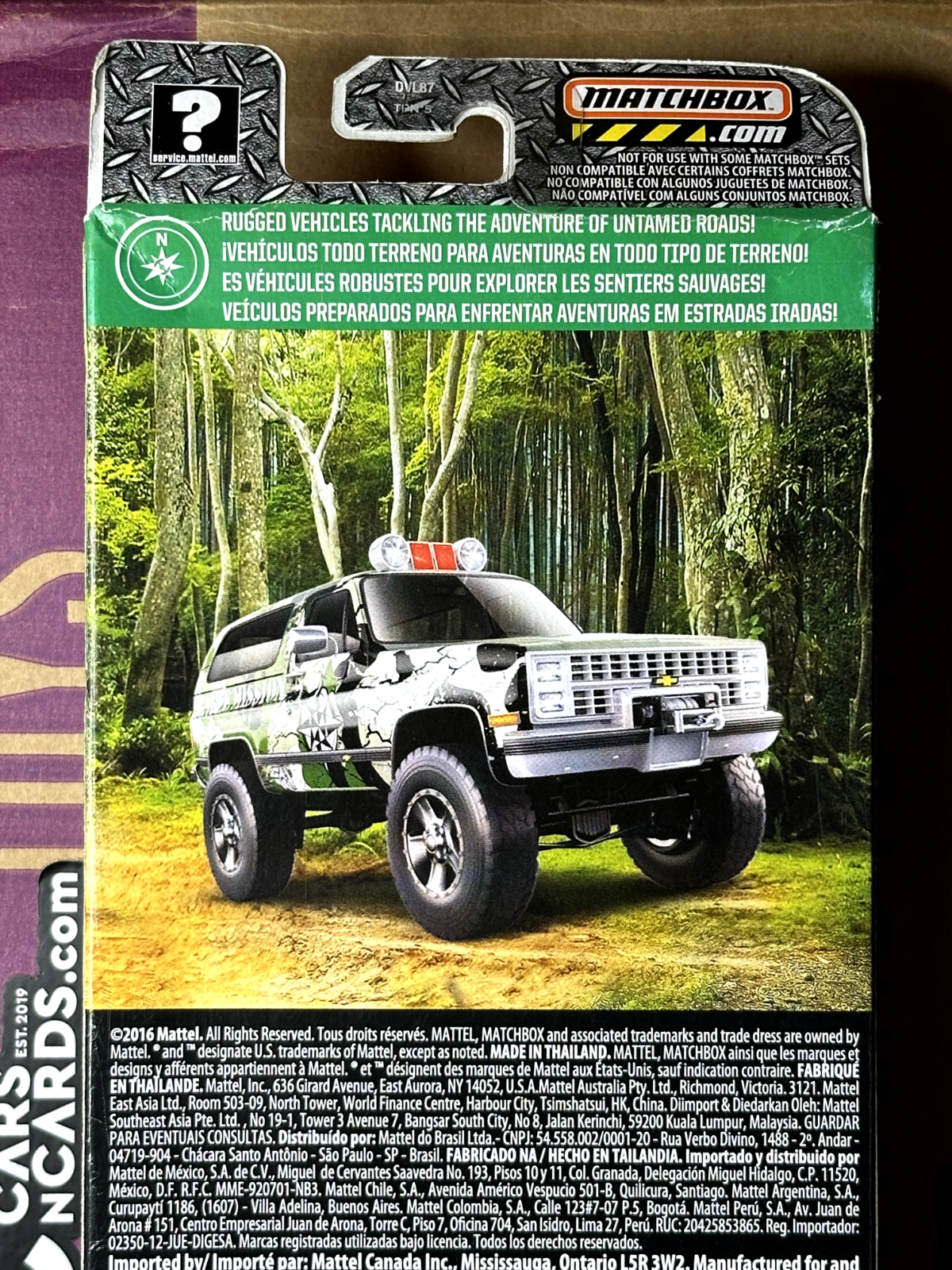 2016 Matchbox Jungle Mission 5 Pack (Card Crease)