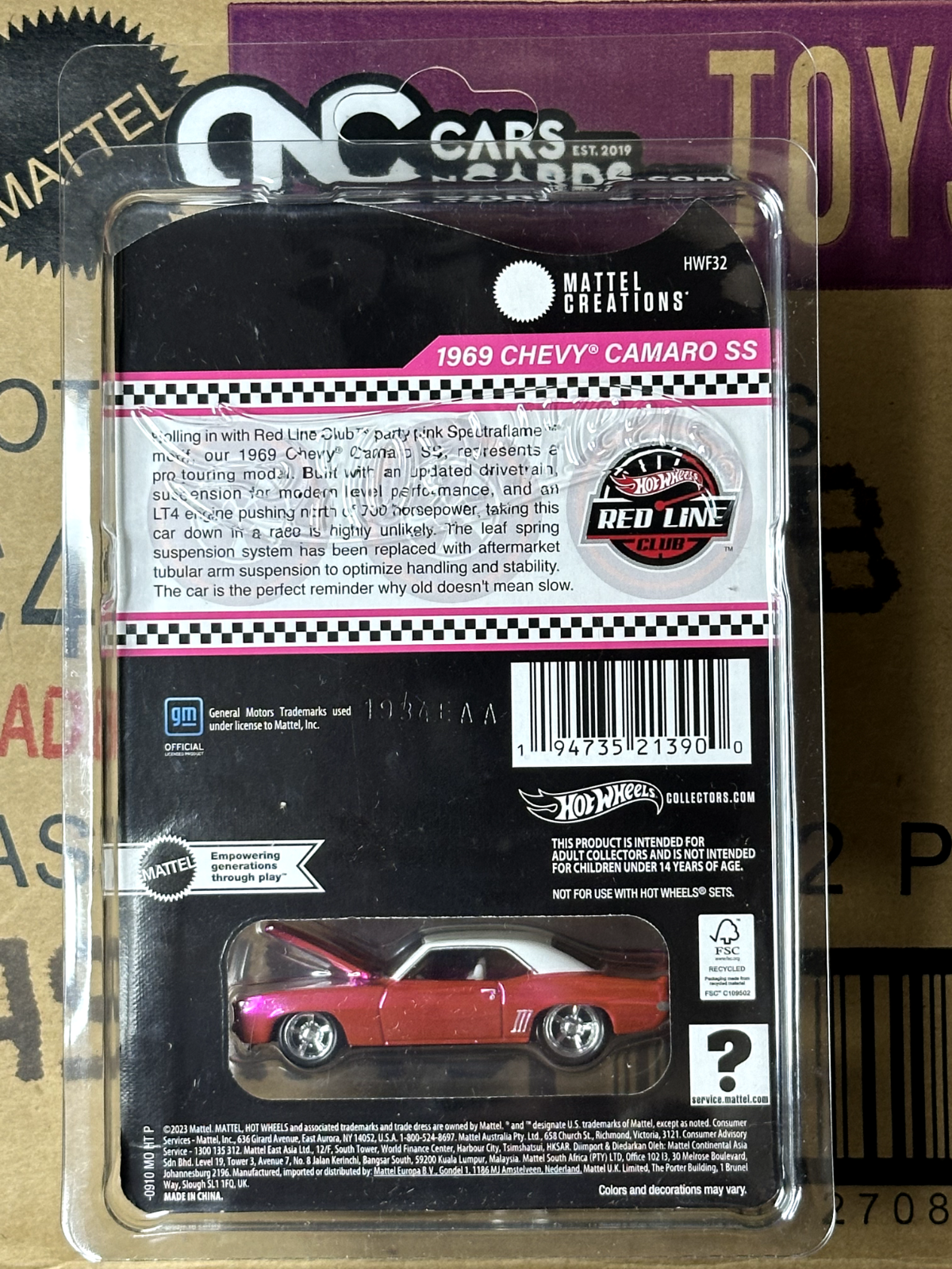 2024 Hot Wheels RLC Red Line Club 1969 Chevy Camaro SS (Blister Damage)