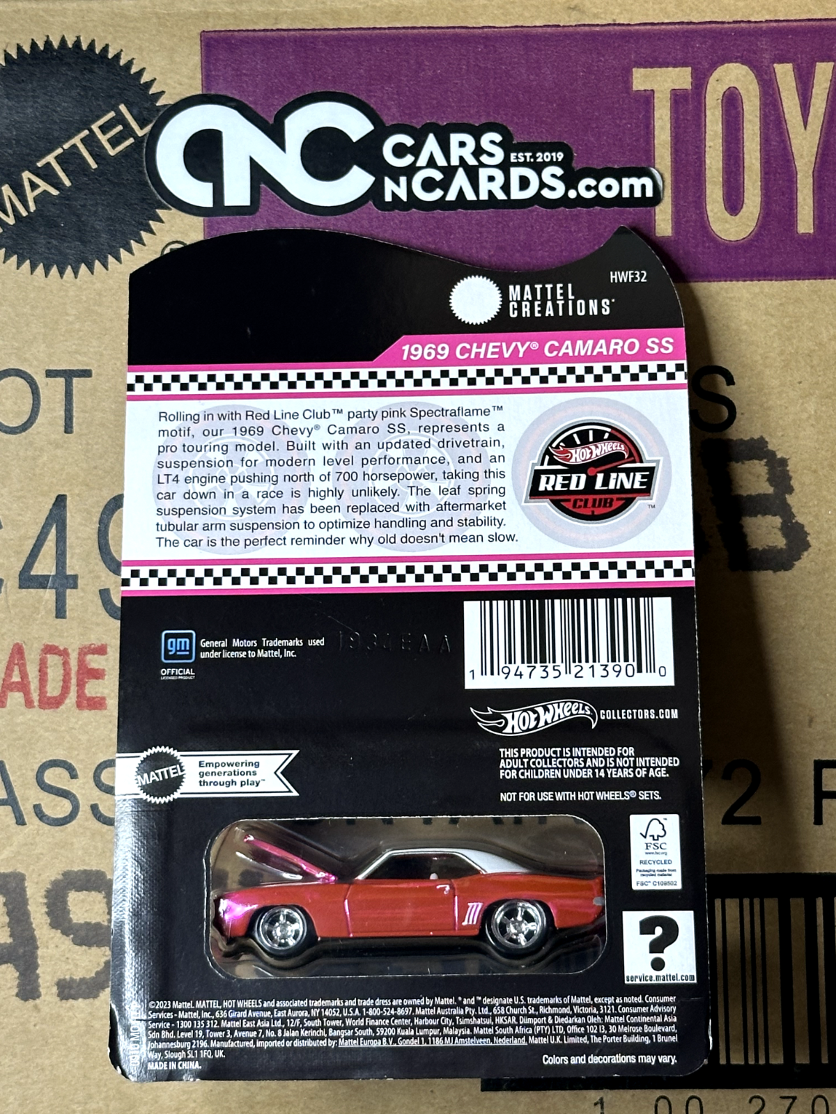 2024 Hot Wheels RLC Red Line Club 1969 Chevy Camaro SS (Blister Damage)