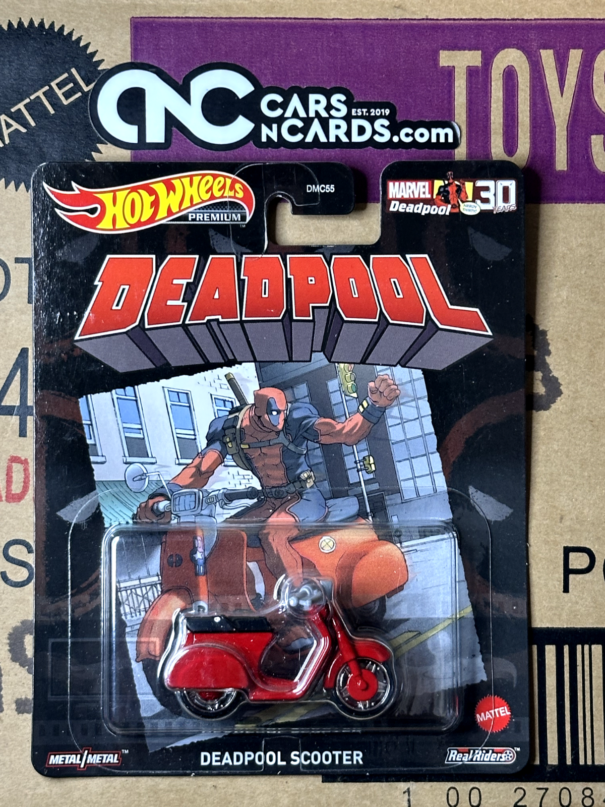 2021 Hot Wheels Premium Deadpool Scooter Red