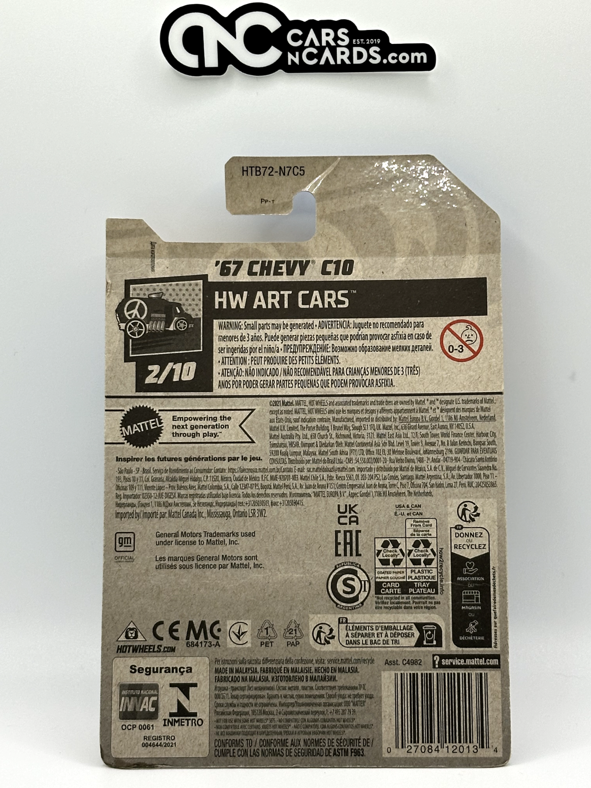 2024 Hot Wheels HW Art Cars 2/10 '67 Chevy C10 (Card Damage)
