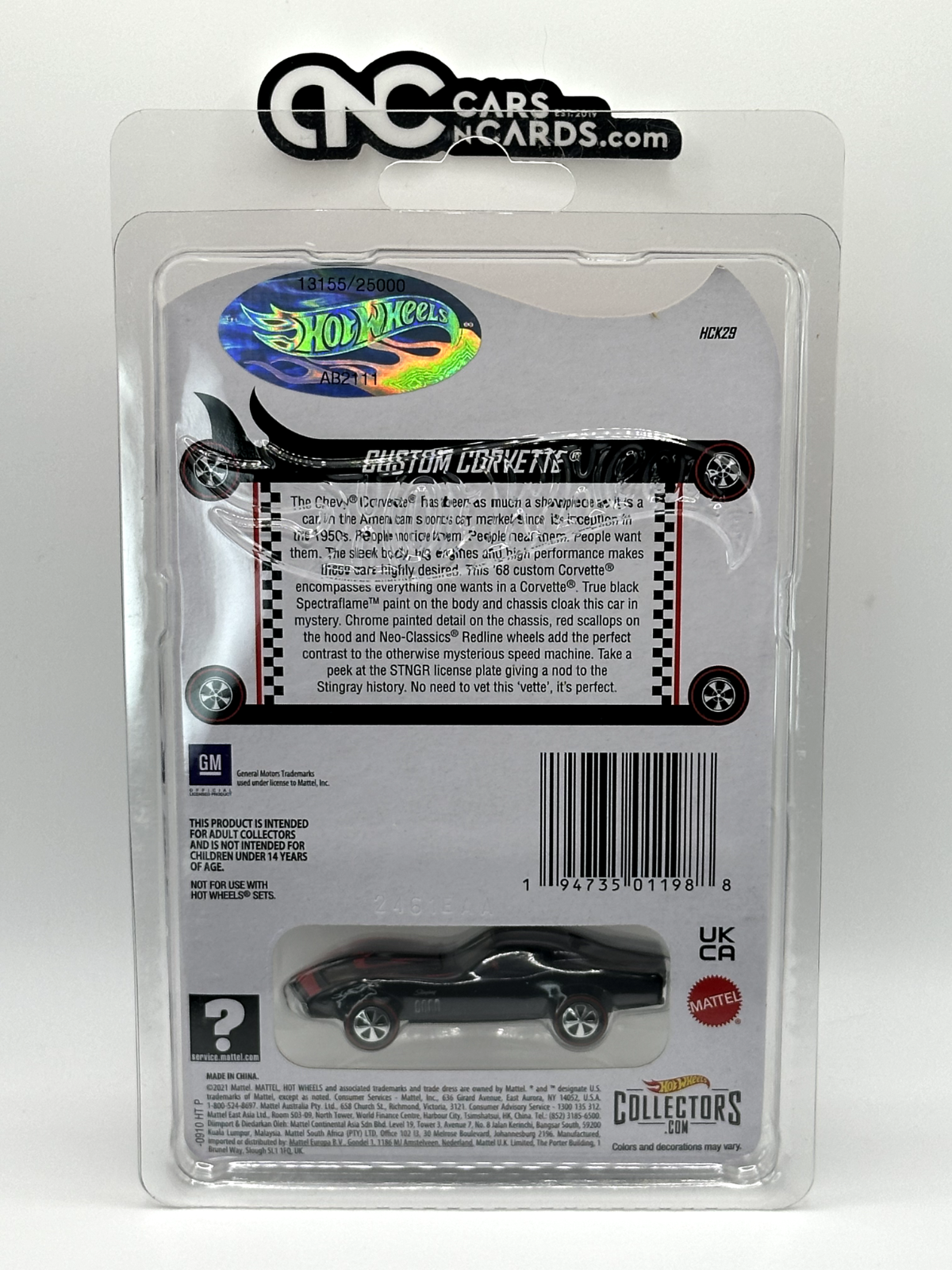 2022 Hot Wheels RLC Custom Corvette Stingray #13155/25000