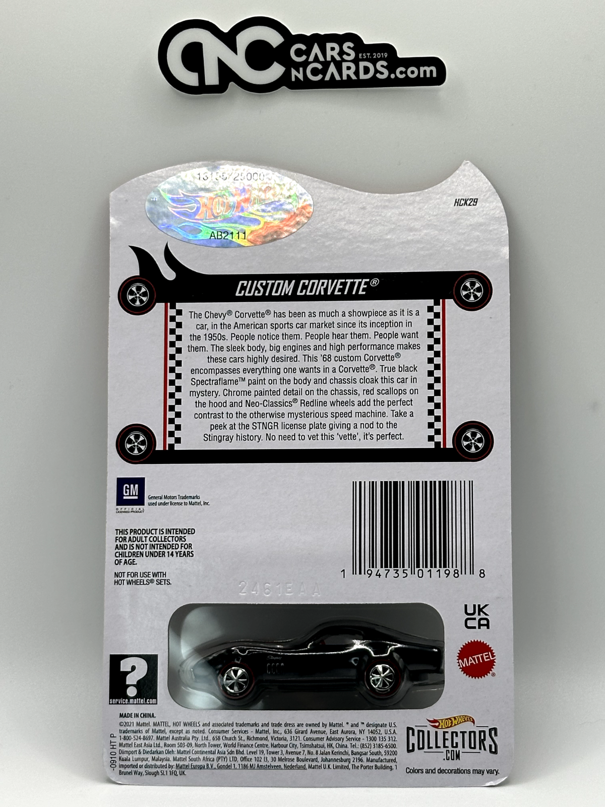 2022 Hot Wheels RLC Custom Corvette Stingray #13155/25000