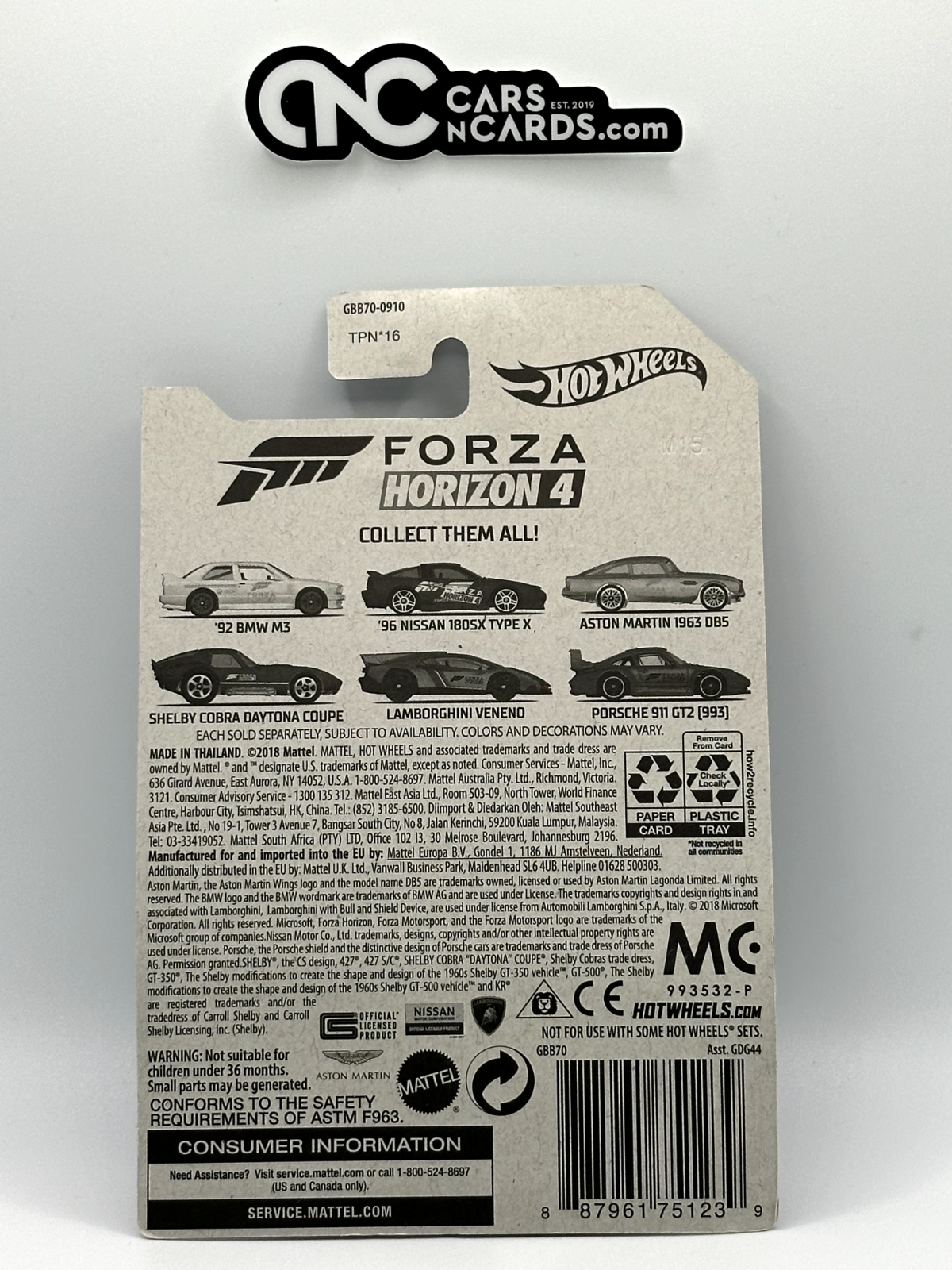 2019 Hot Wheels Forza Horizon 4 6/6 Porsche 911 GT2 (993)