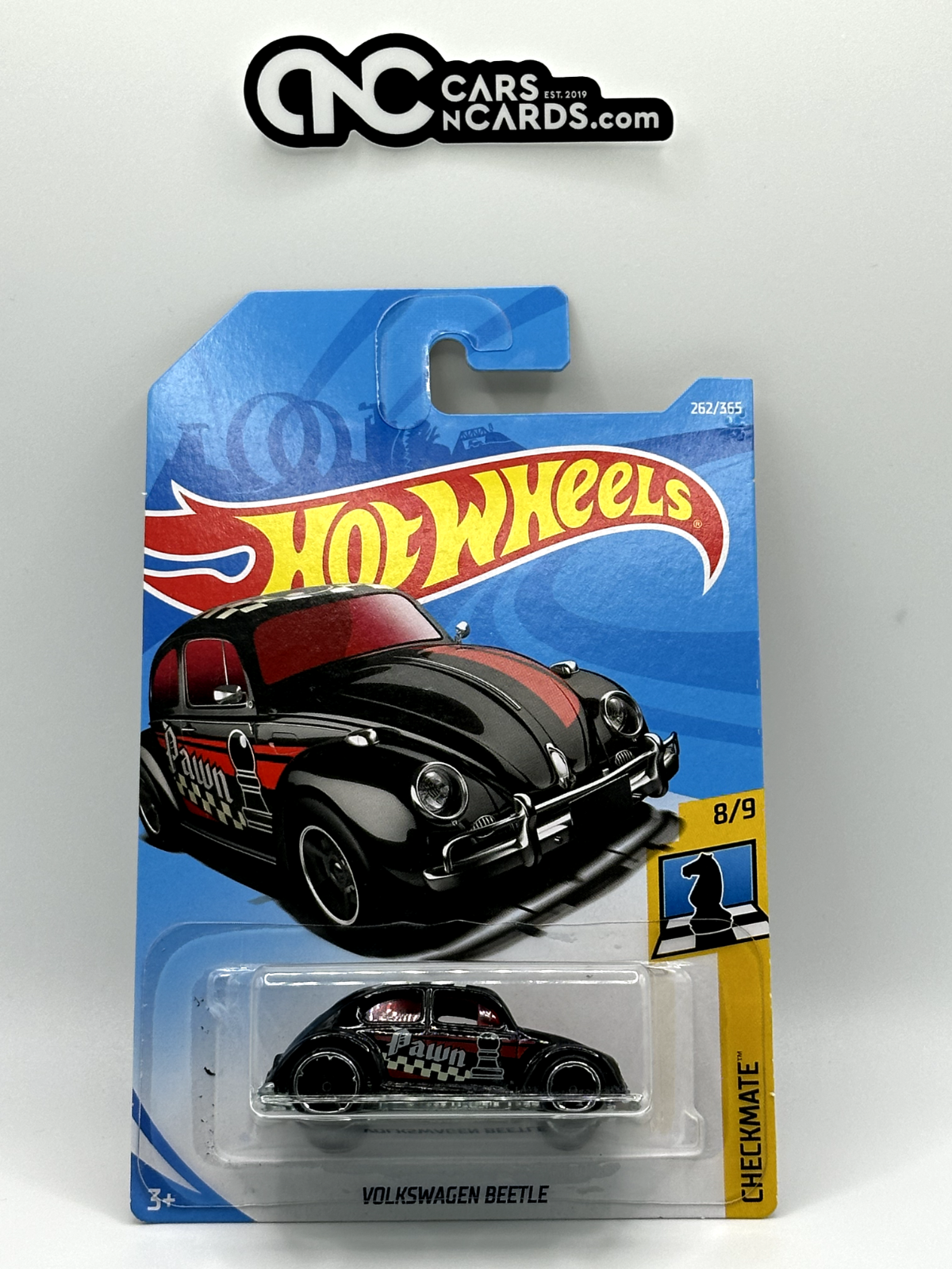 2018 Hot Wheels Checkmate 8/9 Volkswagen Beetle Pawn Black
