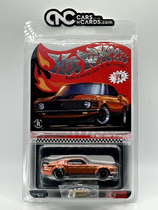 2021 Hot Wheels RLC Red Line Club '70 Mustang Boss 302 Membership Car with Pin