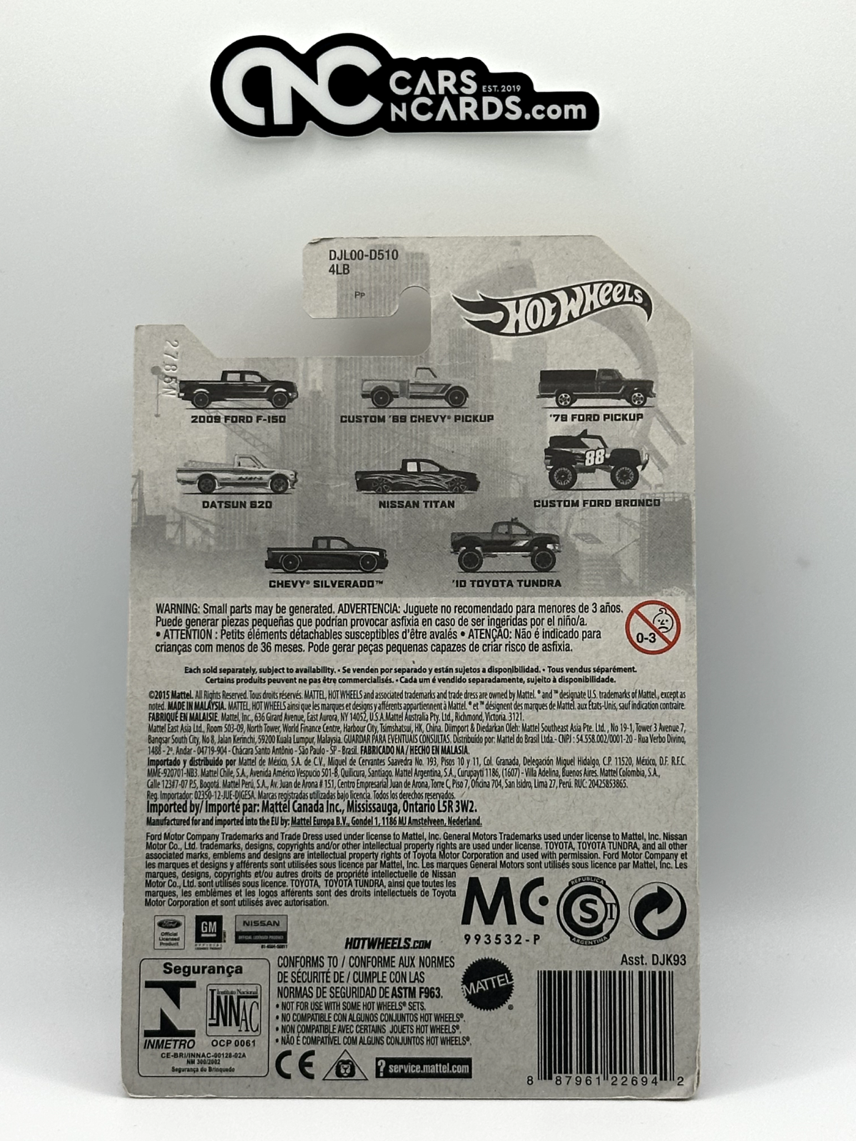 2016 Hot Wheels Truck Series 7/8 Chevy Silverado (Soft Corners)