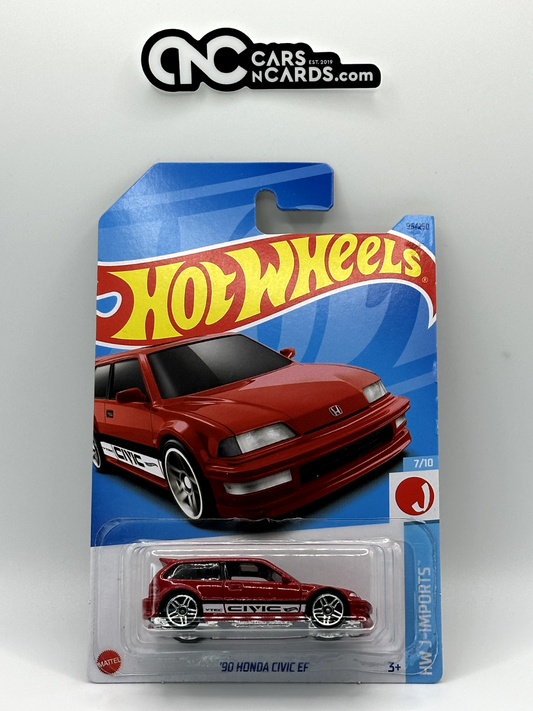 2023 Hot Wheels J-Imports 7/10 '90 Honda Civic EF Red