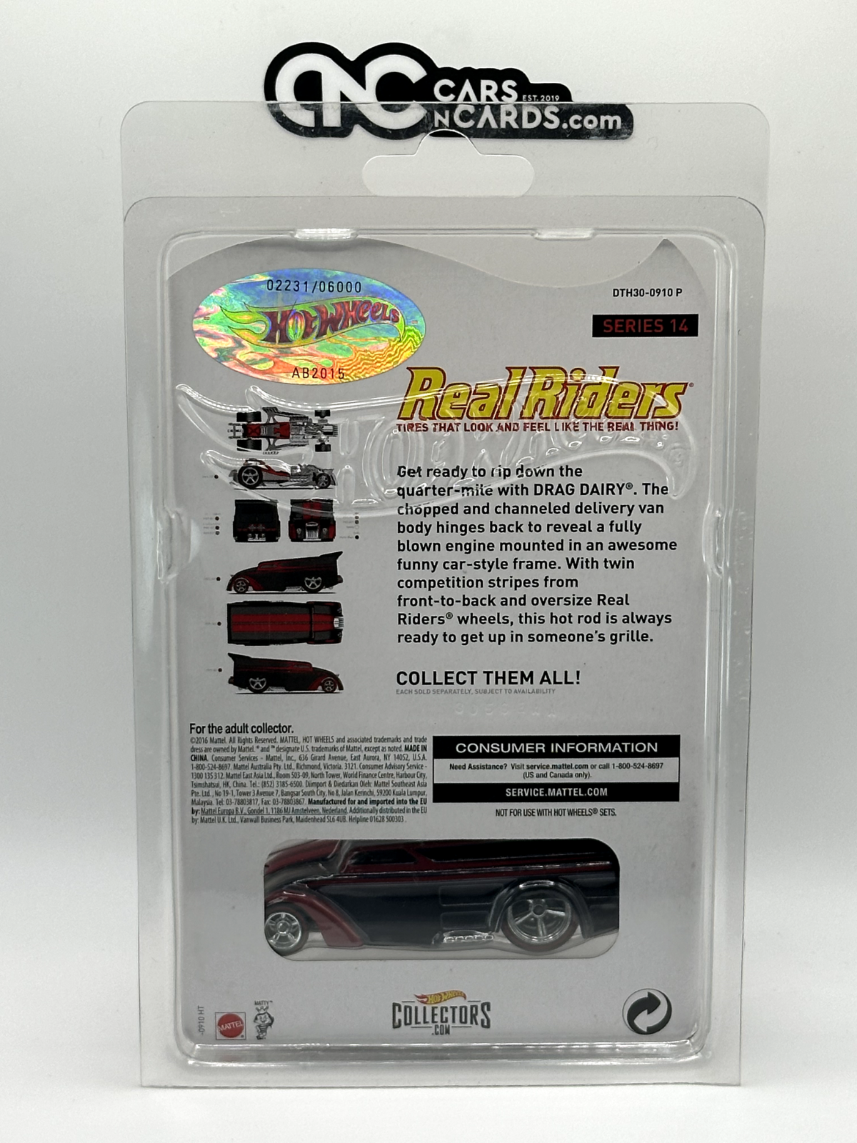 2016 Hot Wheels Series 14 RLC Real Riders Drag Dairy 02231/06000 With Protector