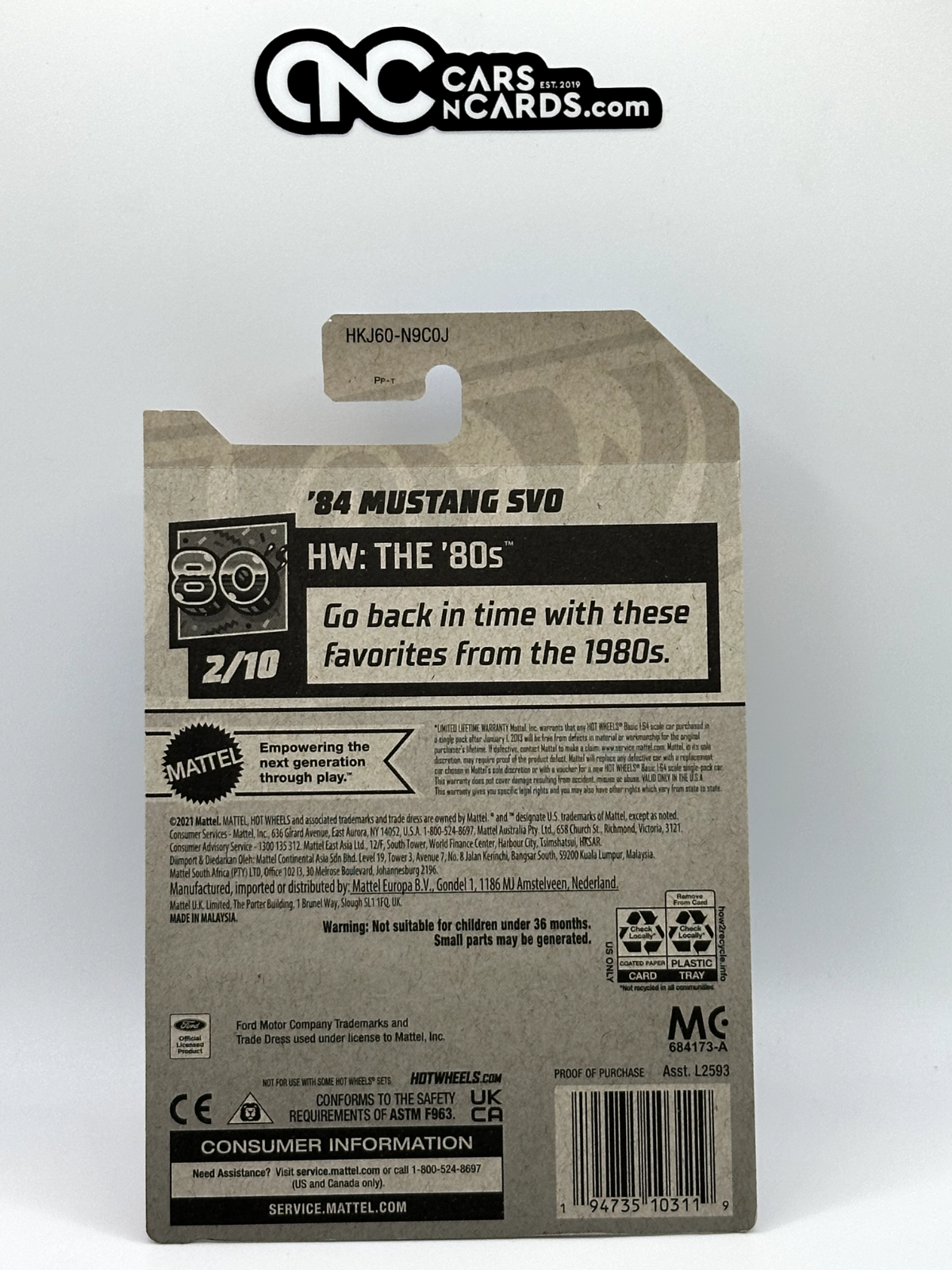 2023 Hot Wheels RLC Factory Sealed HW: The '80s 2/10 Mustang SVO Black