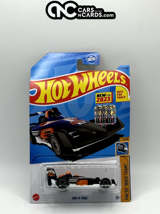 2023 Hot Wheels RLC Factory Sealed HW 55 Race Team HW-4-Trac Blue (Card Crease)