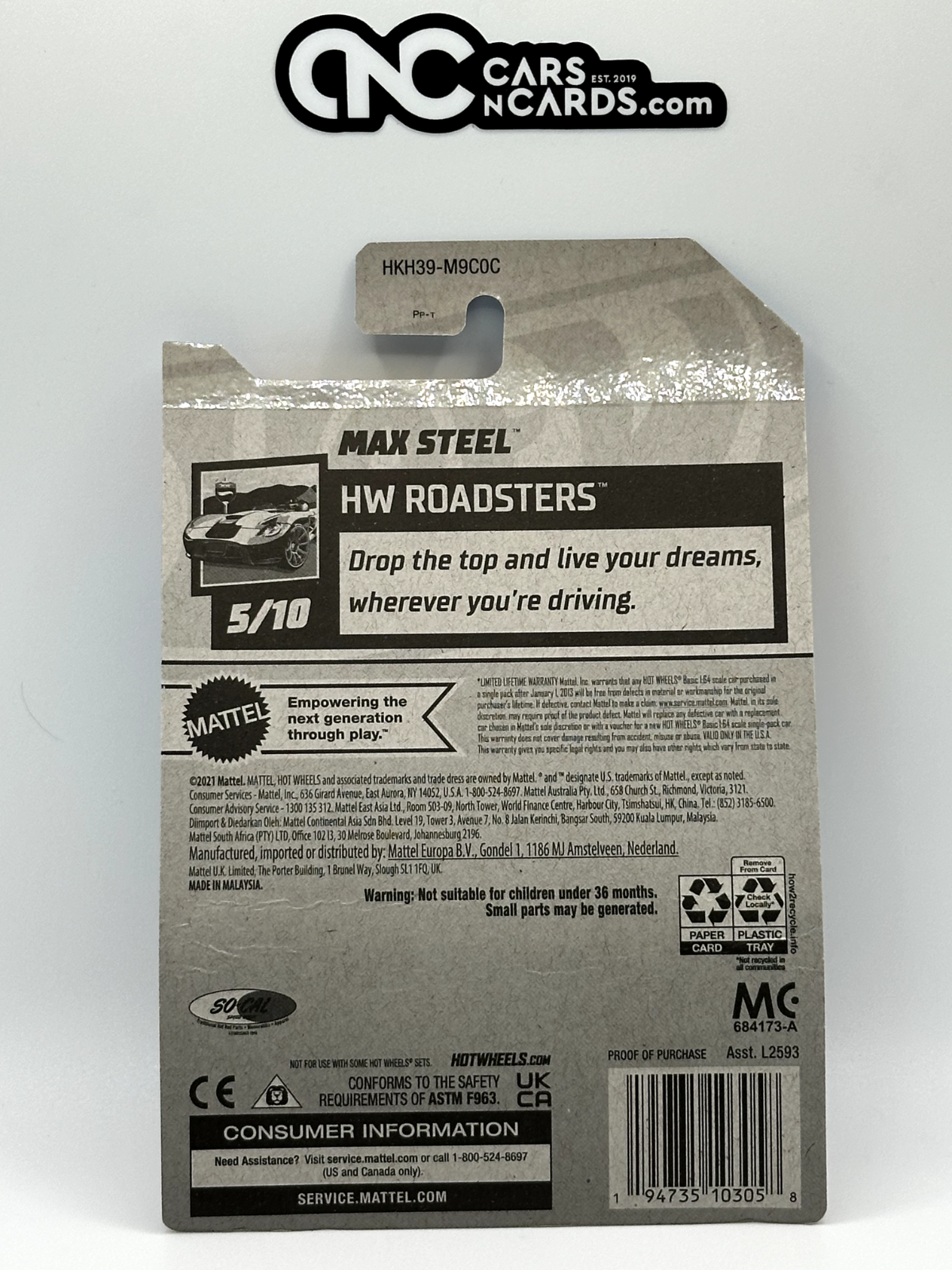 2023 Hot Wheels RLC Factory Sealed HW Roadsters 5/10 Max Steel (Card Crease)