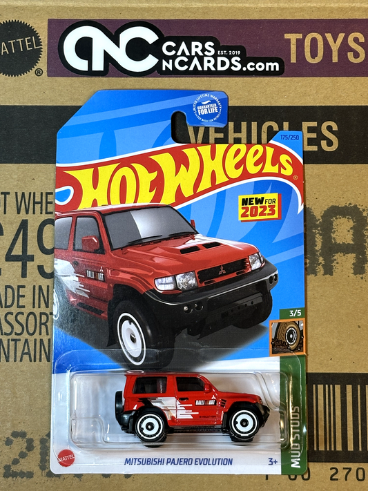 2023 Hot Wheels Mud Studs 3/5 Mitsubishi Pajero Evolution (Soft Corners)