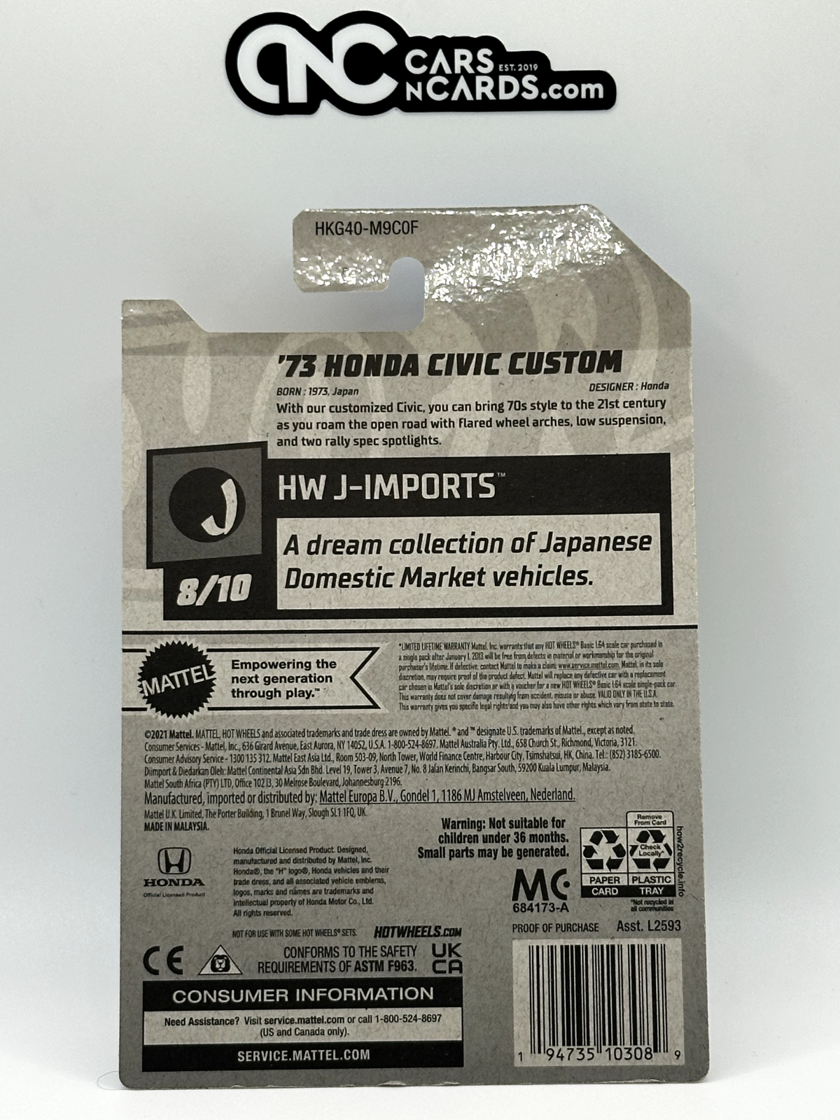 2023 Hot Wheels RLC Factory Sealed HW J-Imports '73 Honda Civic Custom Green