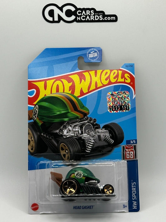 2023 Hot Wheels RLC Factory Sealed HW Sports 3/5 Head Gasket Green (Card Damage)