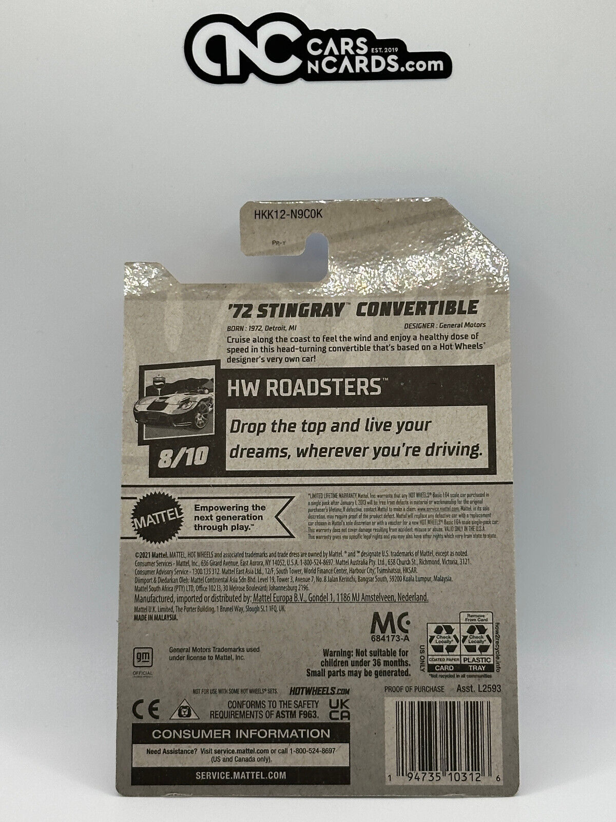 2023 Hot Wheels RLC Factory Sealed HW Roadsters '72 Stingray Corvette Silver