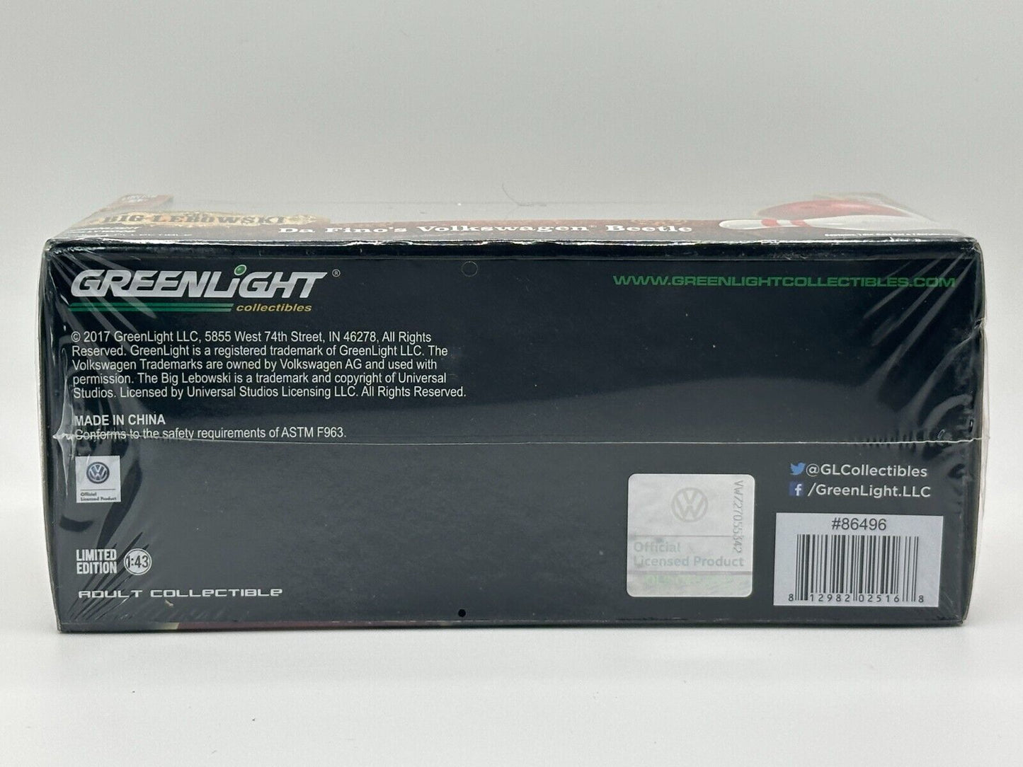 Greenlight The Big Lebowski Da Fino's Volkswagen Beetle 1:43 Green Machine Chase