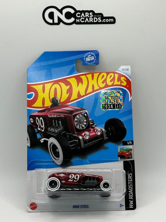 2024 Hot Wheels RLC Factory Sealed HW Roadsters 1/5 Max Steel 19/250 Red