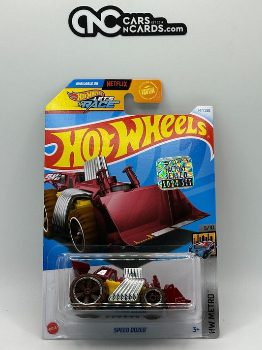 2024 Hot Wheels RLC Factory Sealed HW Metro 5/10 Speed Dozer Red (Card Crease)
