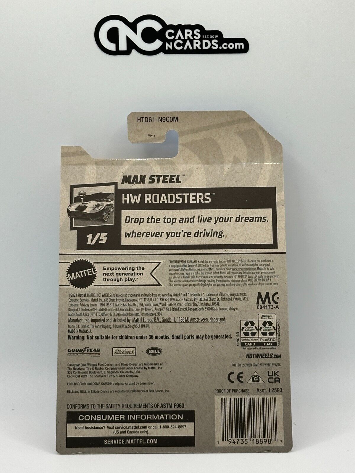 2024 Hot Wheels RLC Factory Sealed HW Roadsters 1/5 Max Steel 19/250 Green