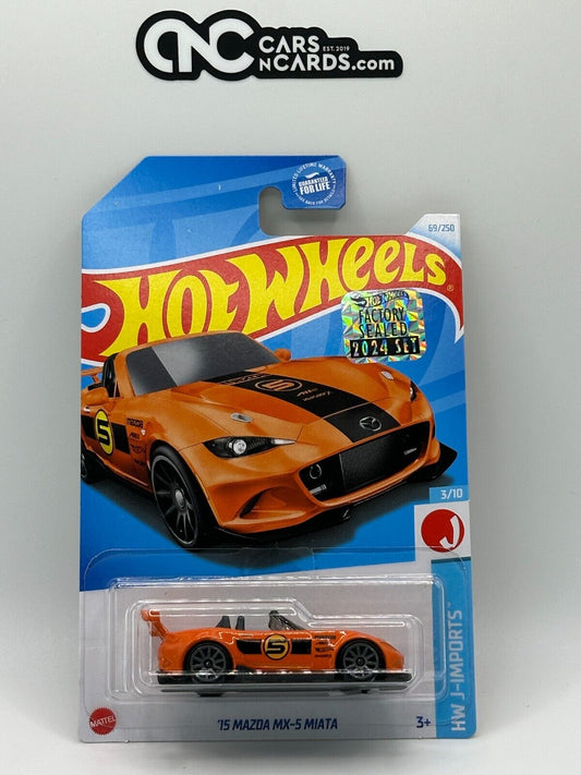 2024 Hot Wheels RLC Factory Sealed HW J-Imports 3/10 '15 Mazda MX-5 Miata Orange