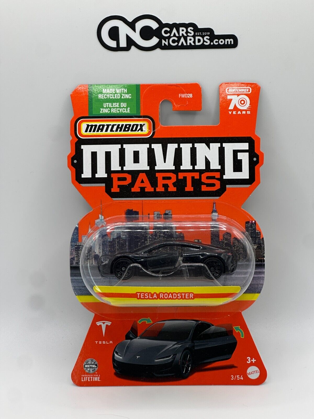 2023 Matchbox Moving Parts Tesla Roadster Black