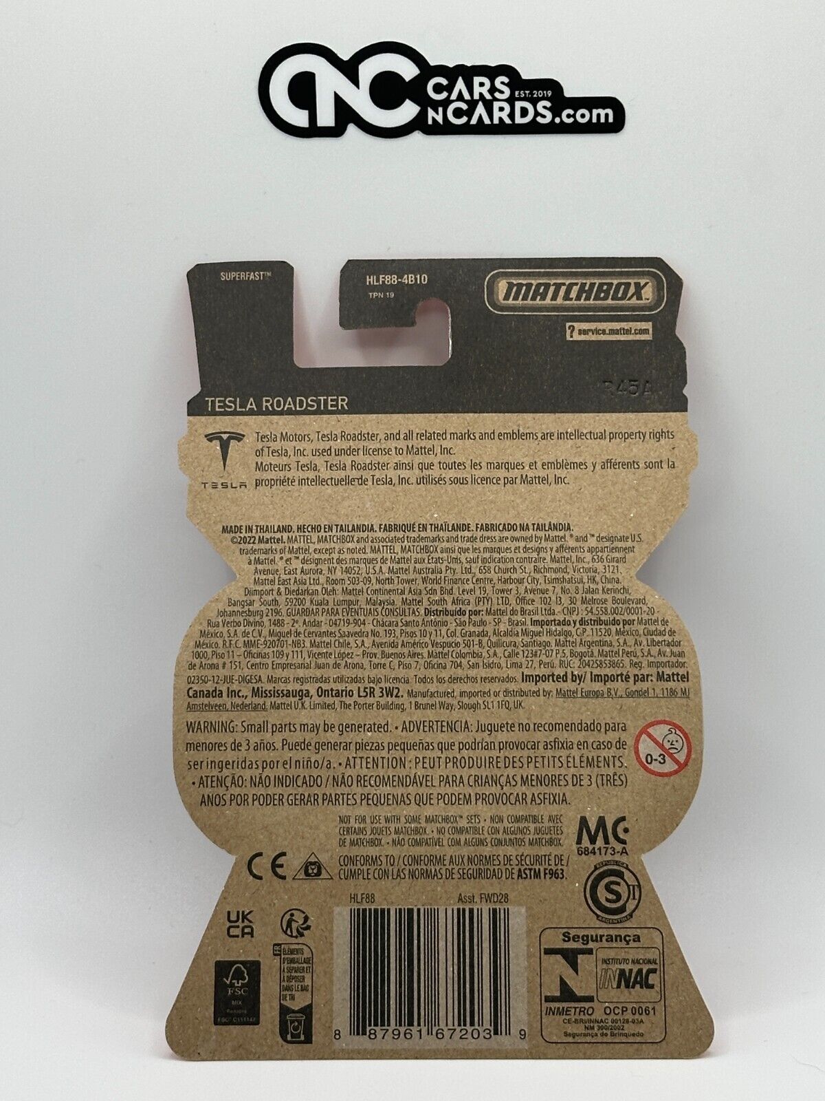 2023 Matchbox Moving Parts Tesla Roadster Black