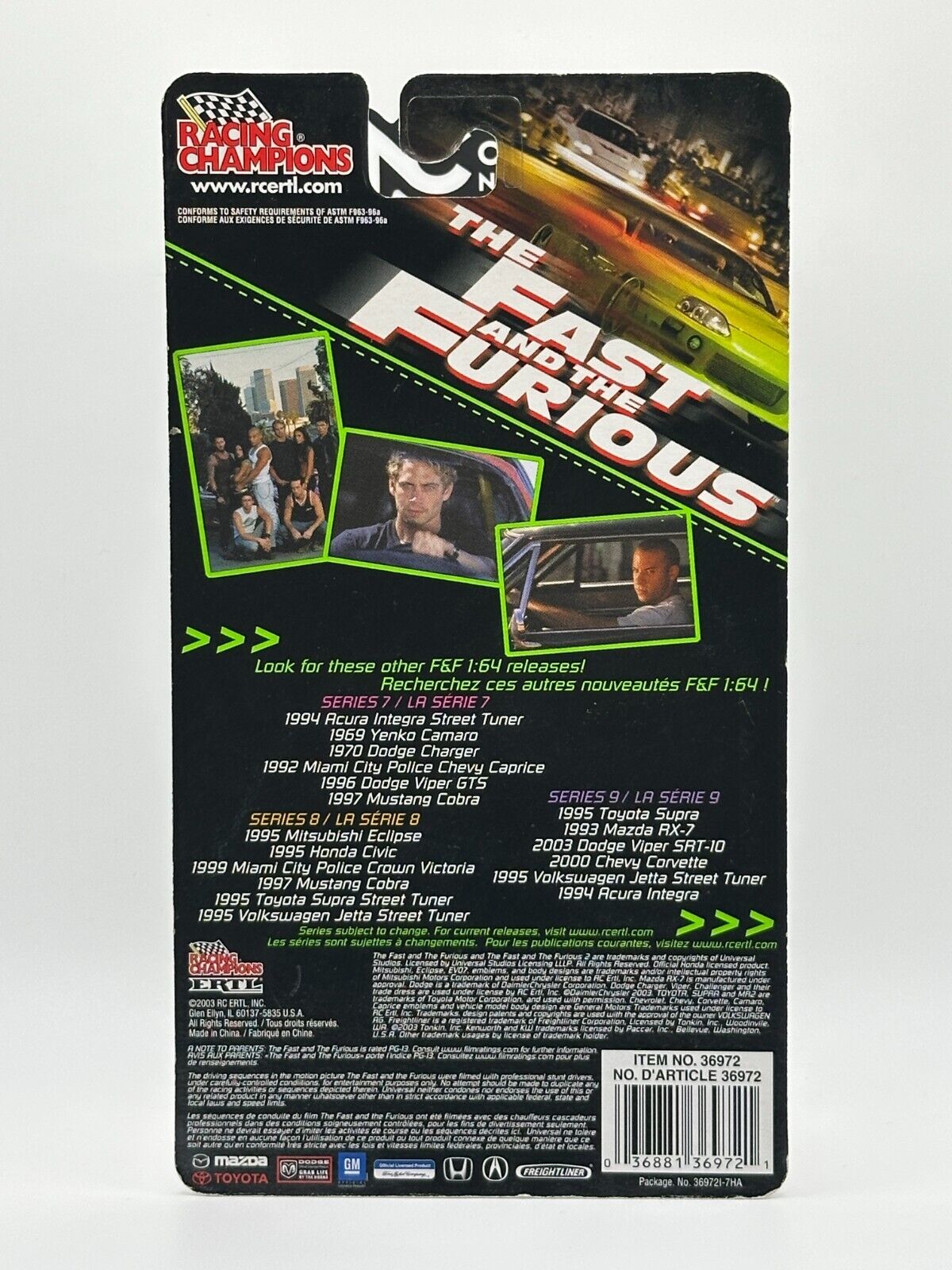 Racing Champions The Fast And The Furious Series 9 1993 Mazda RX-7 (Card Damage)
