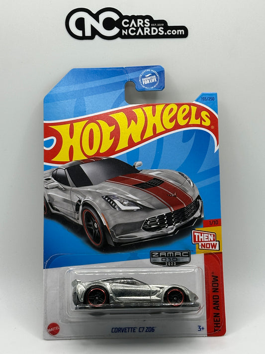 2023 Hot Wheels Then And Now #1/10 Zamac Corvette C7 Z06 (Card Crease)