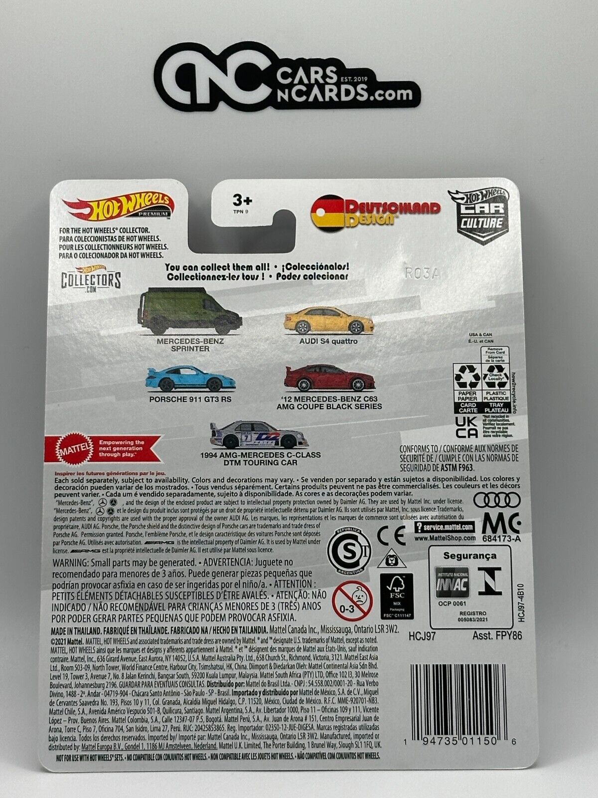 2022 Hot Wheels Premium Car Culture Deutschland Design Mercedes C63 0/5 Chase
