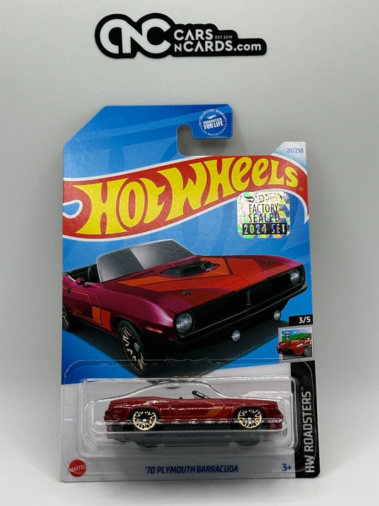2024 Hot Wheels RLC Factory Sealed HW Roadsters 3/5 '70 Plymouth Barracuda Red
