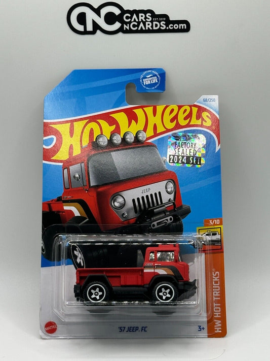 2024 Hot Wheels RLC Factory Sealed HW Hot Trucks 3/10 '57 Jeep FC 68/250 Red