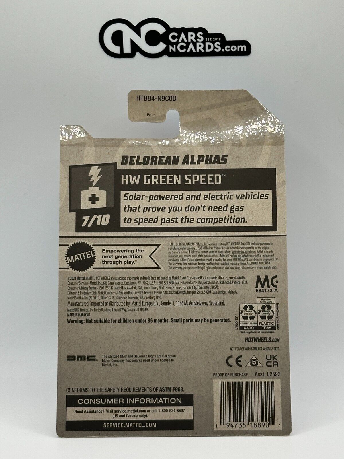 2024 Hot Wheels RLC Factory Sealed HW Green Speed 7/10 DeLorean Alpha5 White