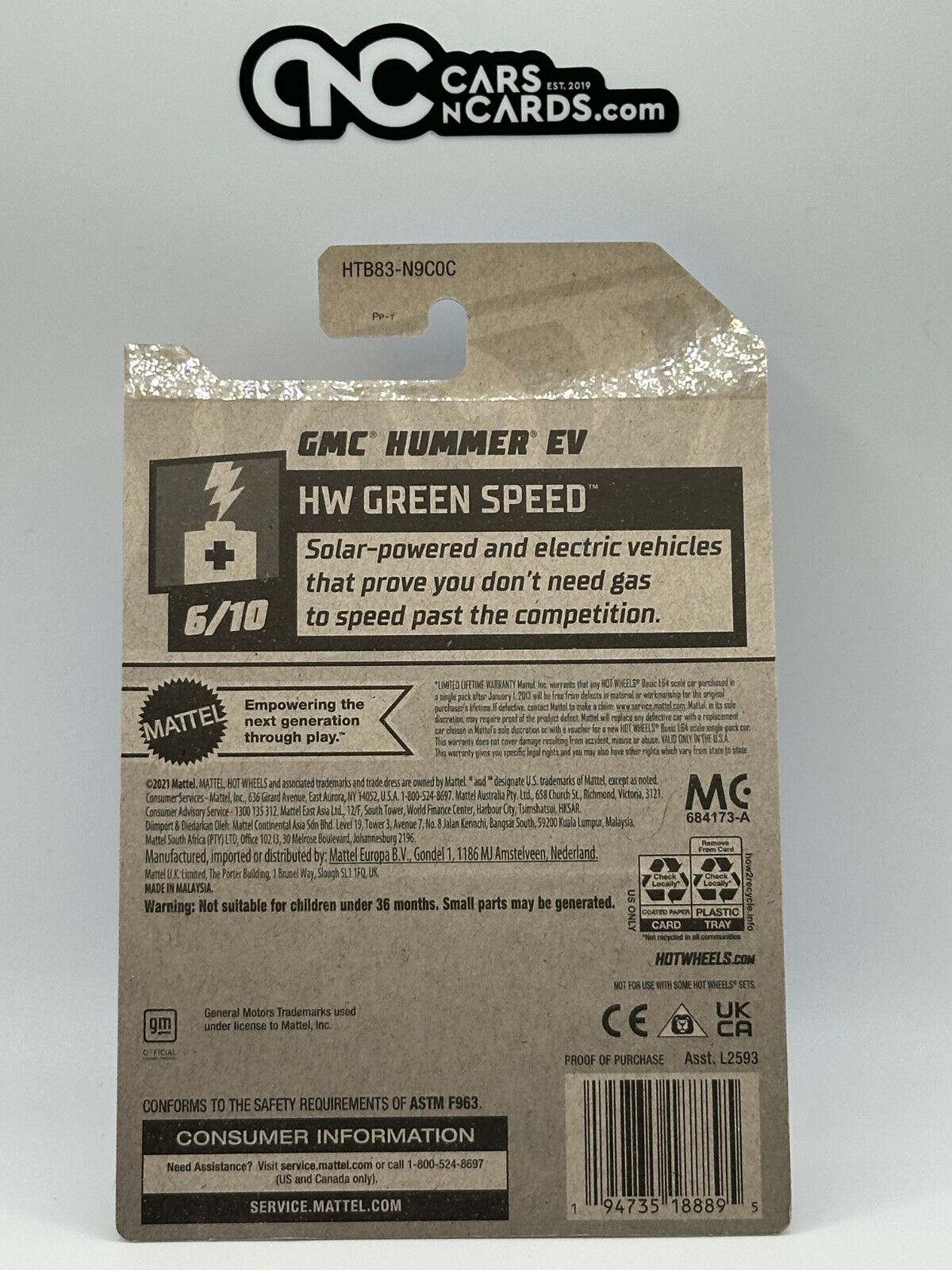 2024 Hot Wheels RLC Factory Sealed HW Green Speed 6/10 GMC Hummer EV Blue 62/250