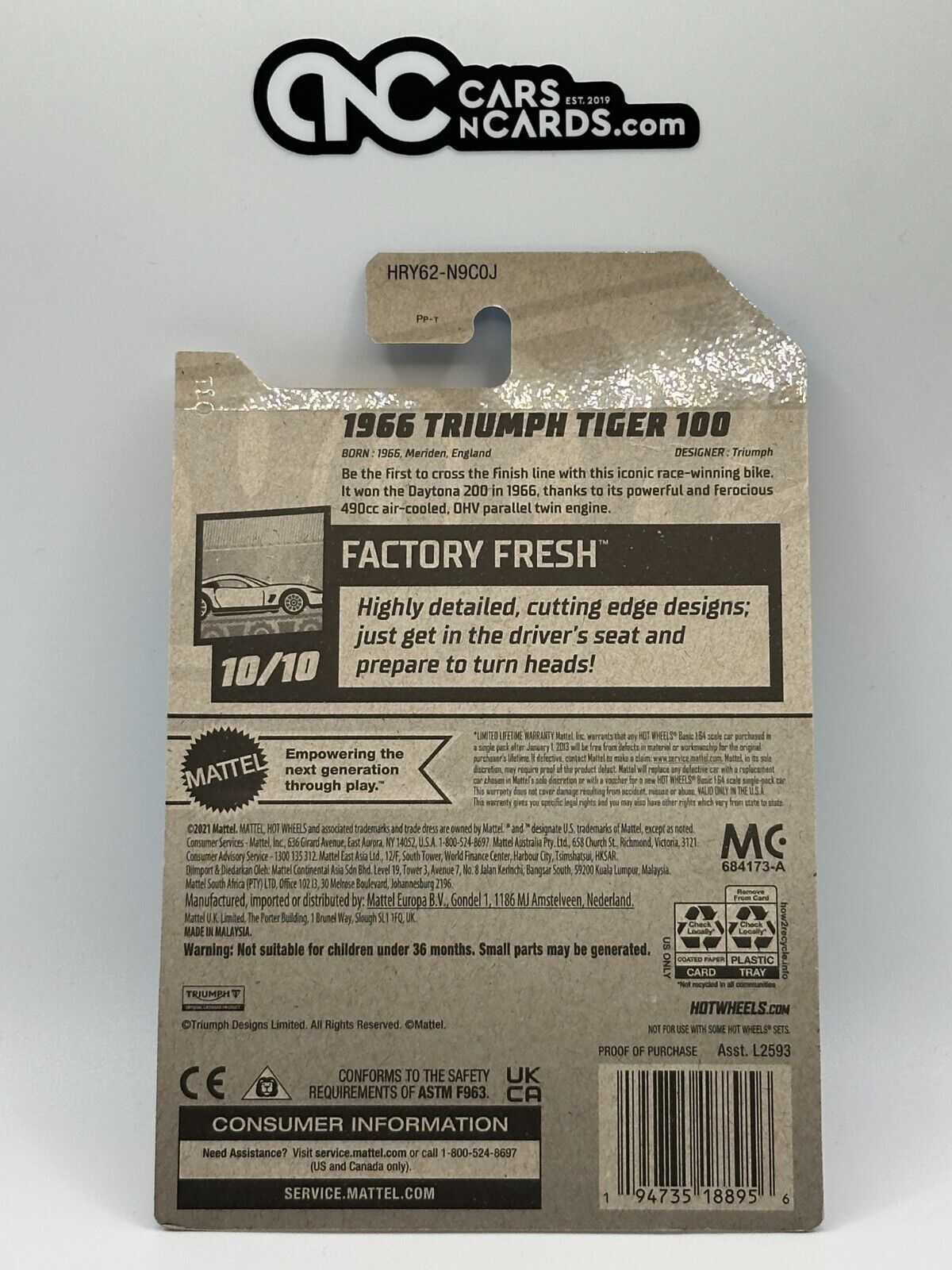 2024 Hot Wheels RLC Factory Sealed 1966 Triumph Tiger 100 White (Soft Corners)