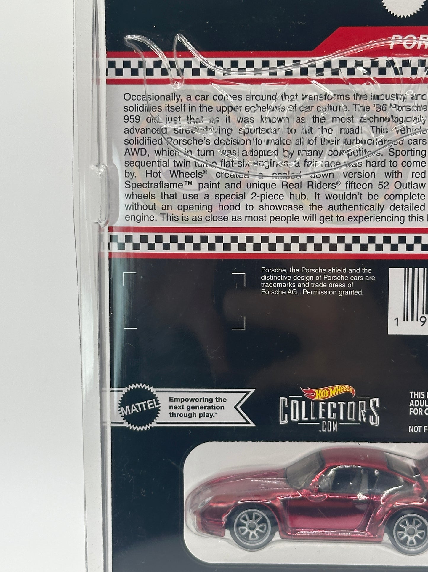 2023 Hot Wheels RLC Porsche 959 Red No Porsche Sticker