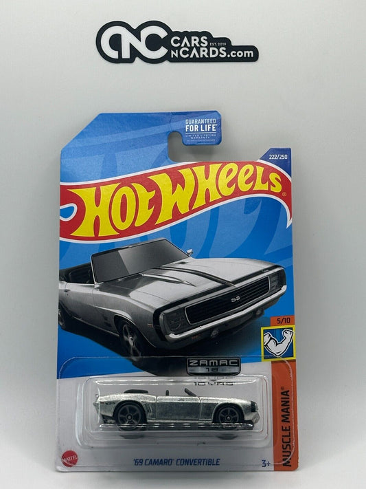2022 Hot Wheels Muscle Mania 5/10 Zamac '69 Camaro Convertible (Card Damage)