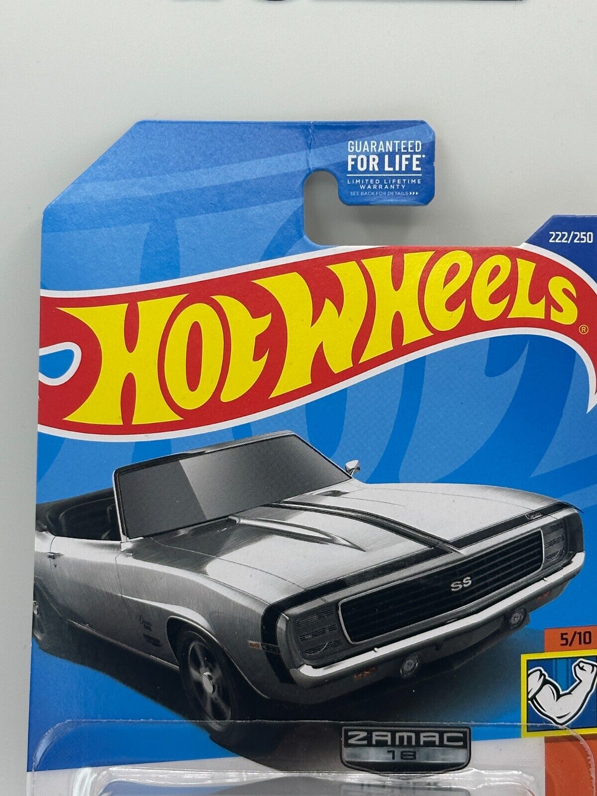 2022 Hot Wheels Muscle Mania 5/10 Zamac '69 Camaro Convertible (Card Damage)