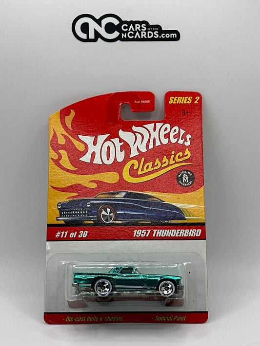 2006 Hot Wheels Classics Series 2 #11/30 Aqua 1957 Thunderbird White Wall