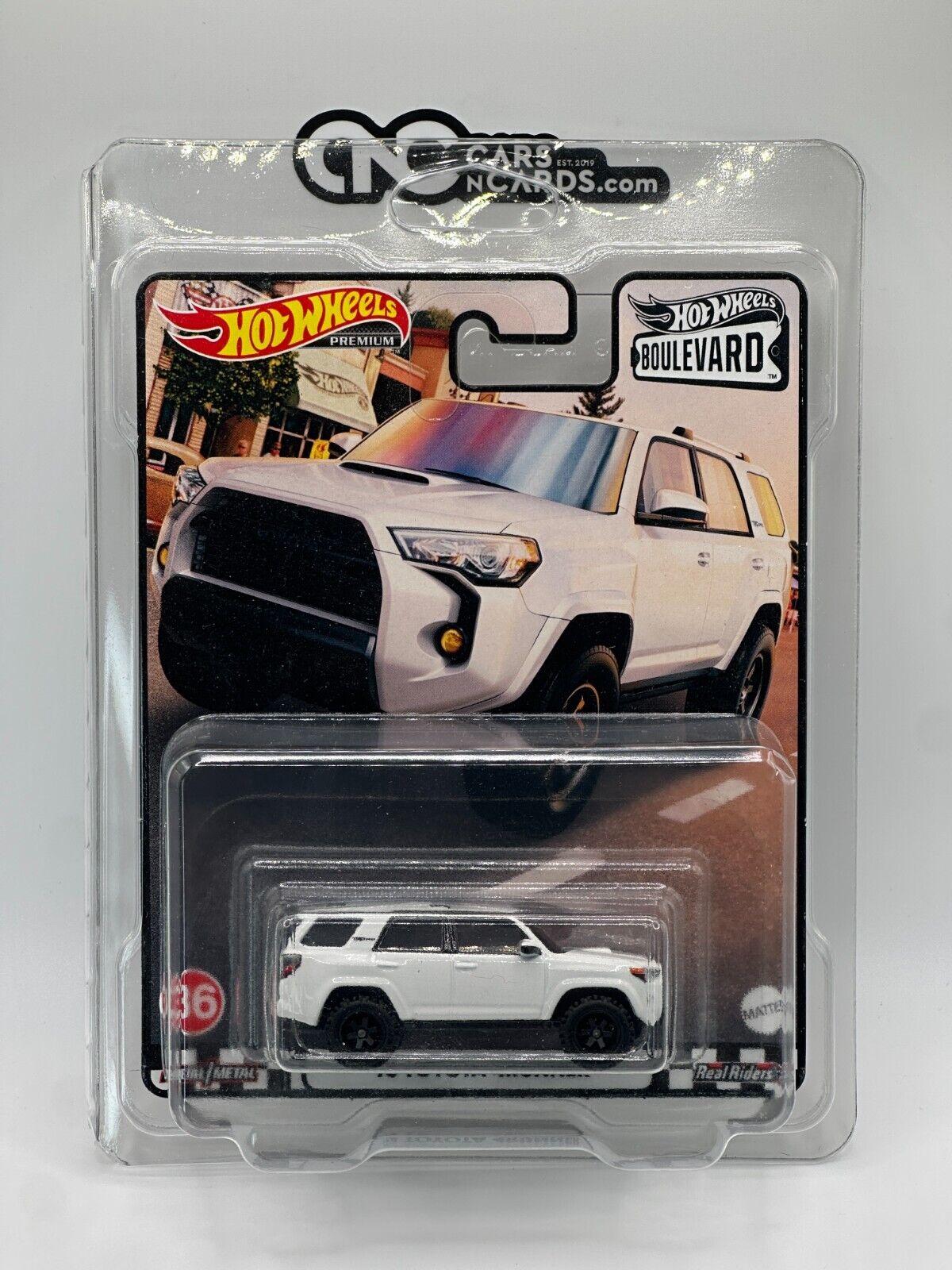 2021 Hot Wheels Premium Boulevard #36 '18 Toyota 4Runner White With Protector