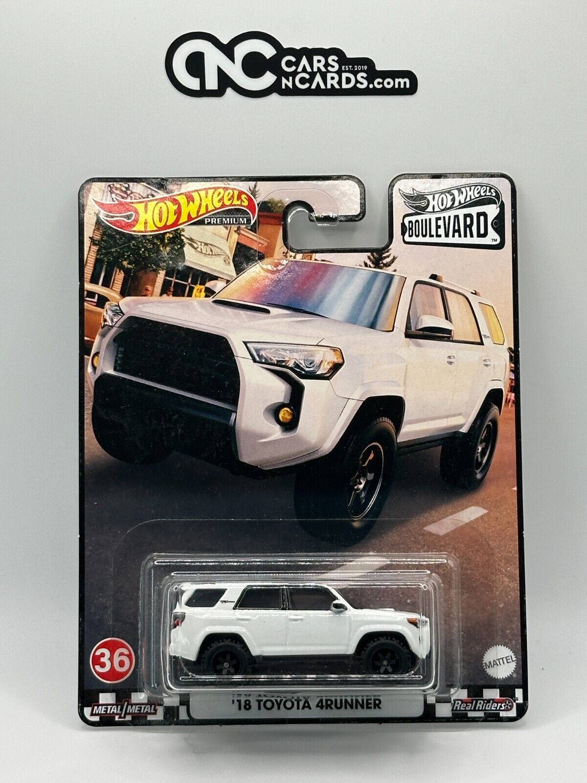 2021 Hot Wheels Premium Boulevard #36 '18 Toyota 4Runner White With Protector