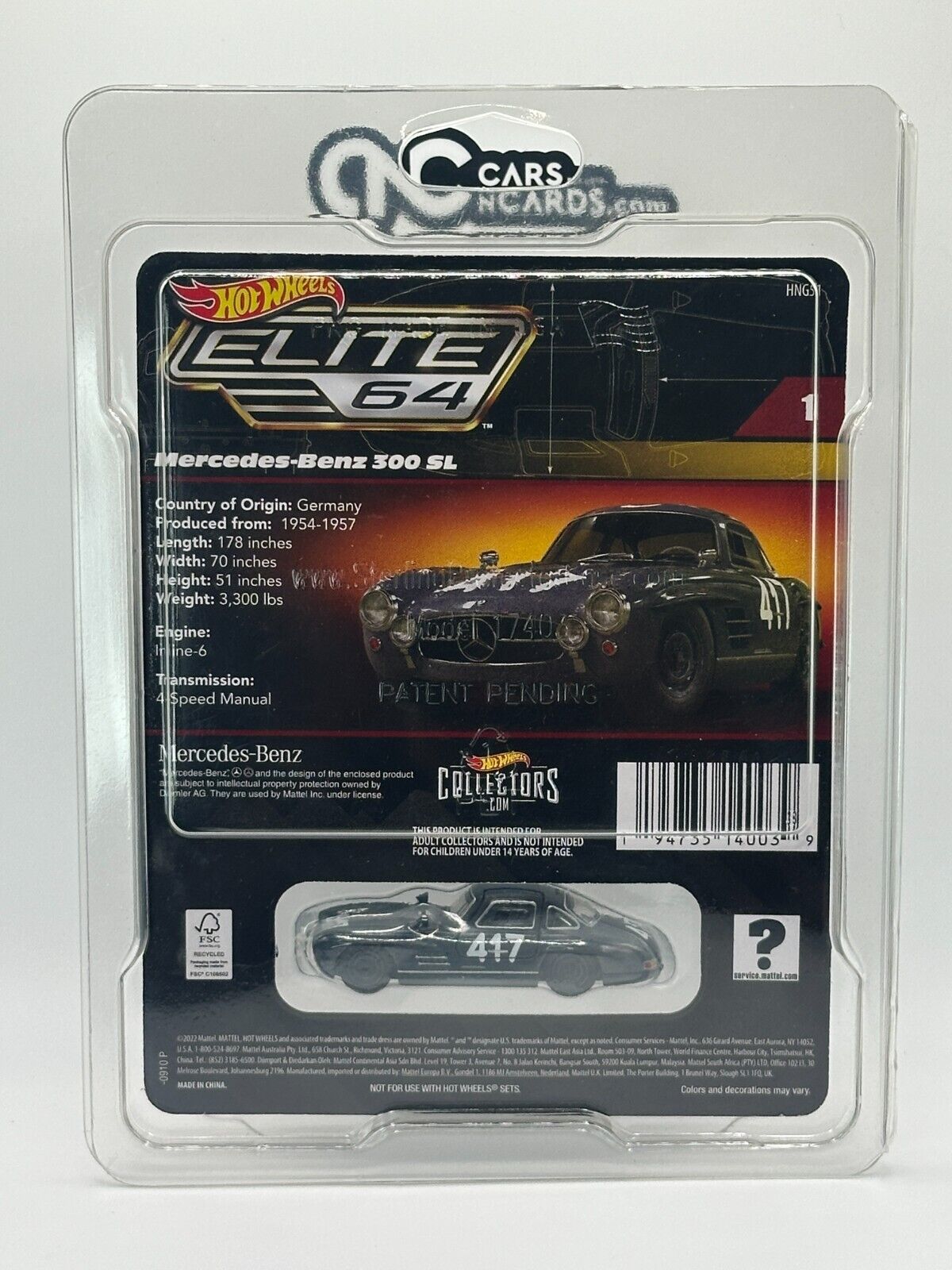 2022 Hot Wheels RLC Elite 64 Mercedes-Benz 300 SL With Protector