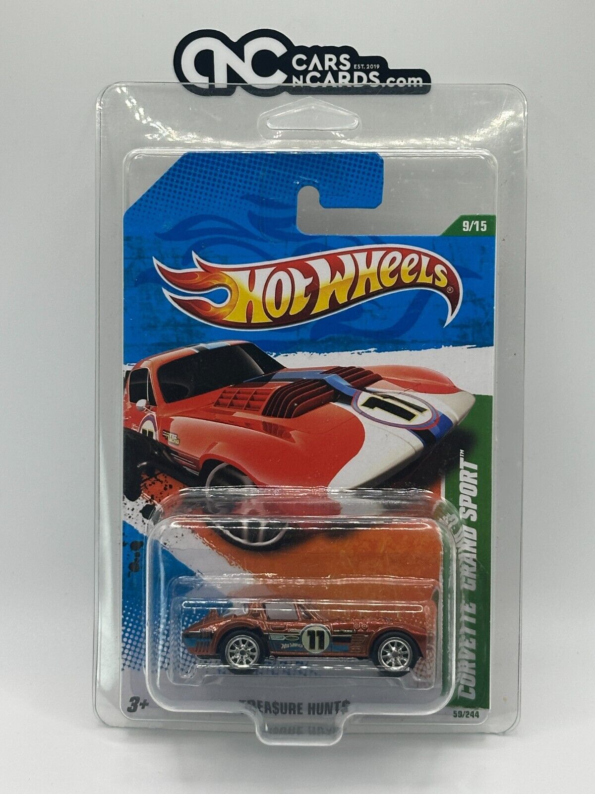 2011 Hot Wheels Super Treasure Hunt Corvette Grand Sport With Protector