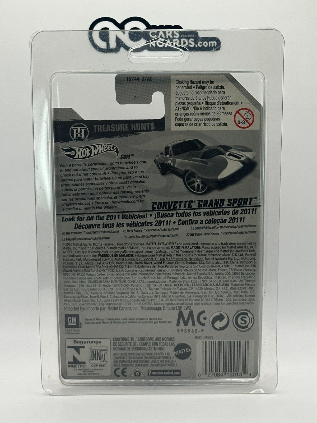 2011 Hot Wheels Super Treasure Hunt Corvette Grand Sport With Protector