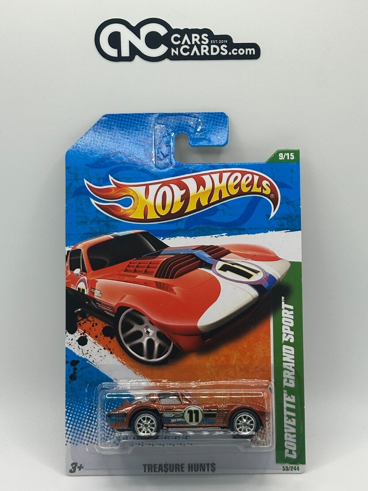 2011 Hot Wheels Super Treasure Hunt Corvette Grand Sport With Protector