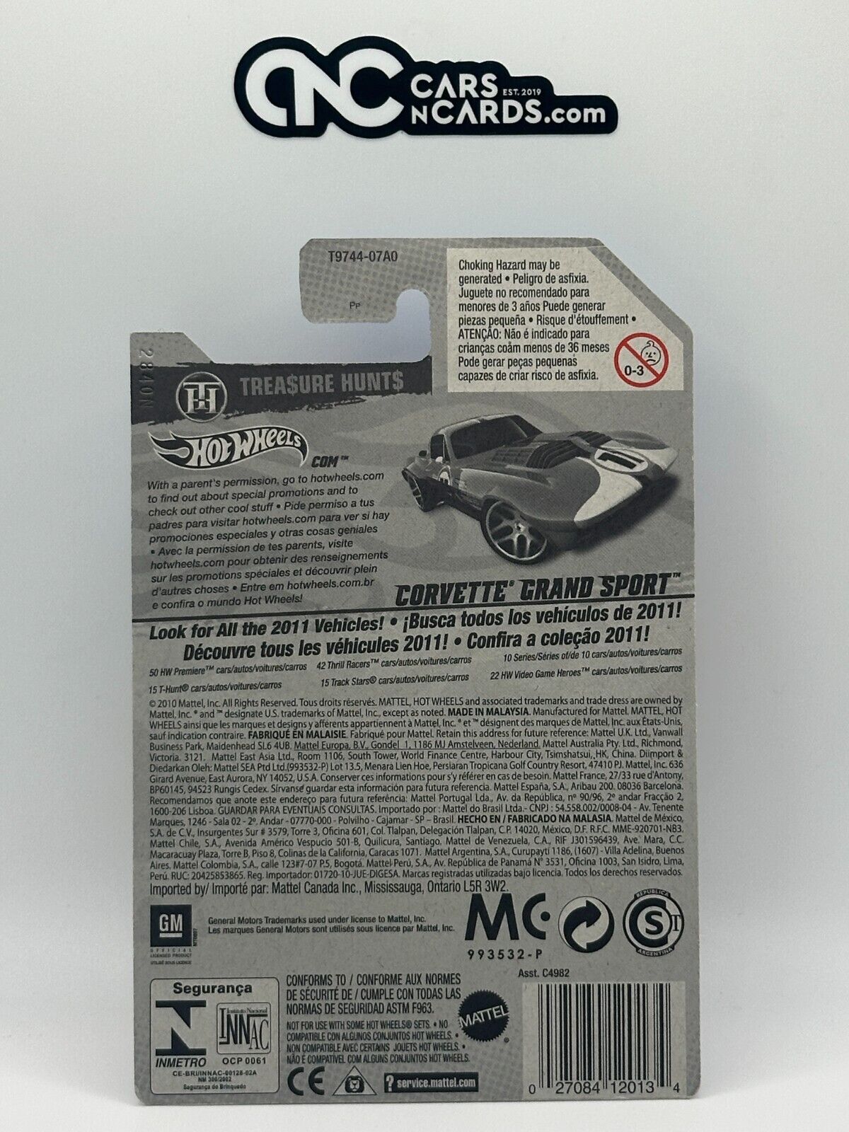2011 Hot Wheels Super Treasure Hunt Corvette Grand Sport With Protector